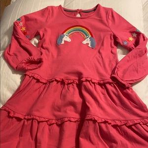 Mini Boden Pink Unicorn Rainbow Dress